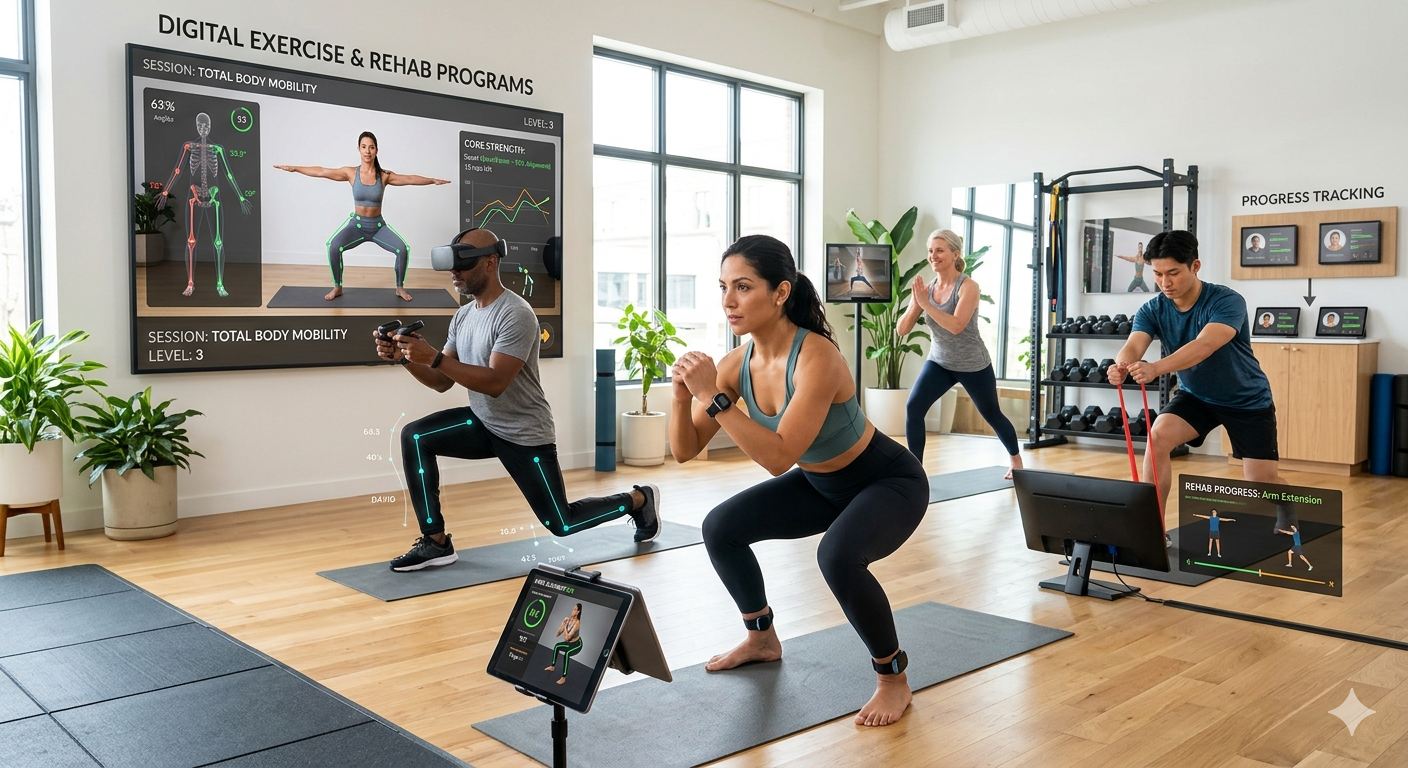 Digital exercise program on phone